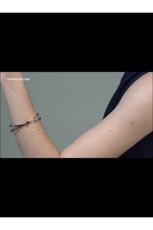 Karen Millen Silver Tone Oval Pavé Chain Bangle - Image 2 of 6 Karen Millen Silver Tone Oval Pavé Chain Bangle - Image 2 of 6