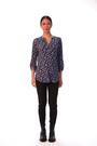 Roman Grey Stretch Ditsy Floral Print Buttoned Top - Image 2 of 6