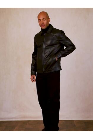 Buy Lakeland Leather Black Renwick Collared Leather Jacket from