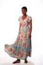Robe longue à taille froncée et imprimé Roman cachemire - Image 2 de 6