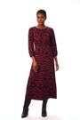 Roman Purple Abstract Print Gathered Stretch Midi Dress - Image 2 of 6