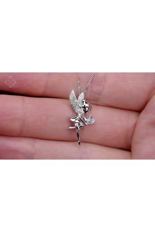The Diamond Store 9K White Gold Pixie Aquamarine and Diamond Stellato Pendant Necklace - Image 2 of 6