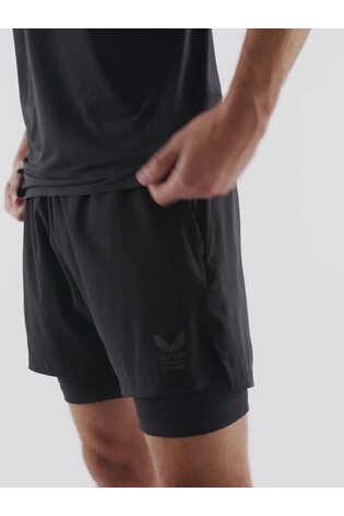 Reiss | Castore 2-in-1 Technical Training Shorts in Black - Image 2 of 11