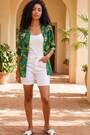 Roman Green Tropical Print Woven Overshirt - Image 2 of 5