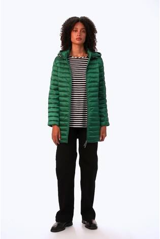 Roman Green Longline Padded Coat with Hood - Image 2 of 6