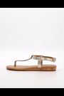 Dune London Gold Slim Print Lari Wedge Toe Post Sandals - Image 2 of 4