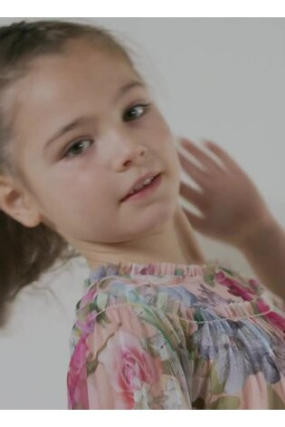 Angel & Rocket Pink/Yellow Floral Eleanor Print Mesh Dress - Image 2 of 5