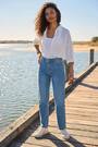 Bleu - Pantalon Roman Petites coupe droite extensible - Image 2 de 6