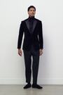 Velvet Single-Breasted Blazer Classic-Fit in Black - Image 2 of 11