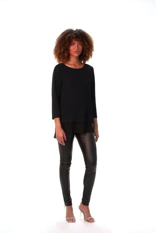 Roman Blue Shimmer Chiffon Hem Top - Image 2 of 6