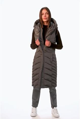 Roman Grey Chevron Quilted Hooded Gilet - Image 2 of 6