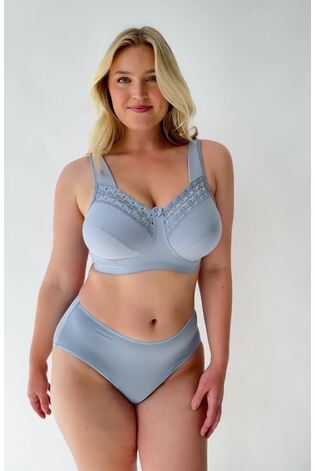 Miss Mary of Sweden Blue Broderie Anglaise Non-Wired Bra - Image 2 of 5