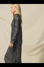 Ro&Zo Sparkle Sequin V-Neck Knitted Black Dress - Image 2 of 7