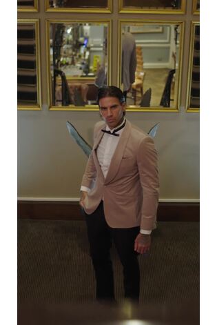 Harry Brown Pink Leo Velvet Tuxedo Dinner Jacket with Shawl Lapel Detail - Image 2 of 12