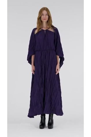 leem Purple Cut-Out Plissé Dress - Image 2 of 6