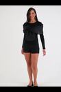 Amy Lynn Black Helena Viscose Jersey Top with Organza Bow - Image 2 of 6