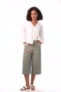 Roman Green Wide Hem Cropped Trousers - Image 2 of 5