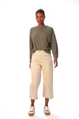 Roman Natural Wide Leg Stretch Denim Culottes - Image 2 of 6