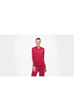 adidas Dark Red Essentials 3-Stripes Tracksuit - Image 2 of 9