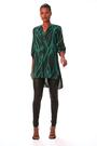 Roman Green Abstract Print V-Neck Longline Blouse - Image 2 of 6