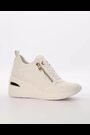 Dune London White Eilin Zip Detail Wedge Trainers - Image 2 of 6