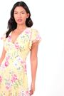 Quiz Yellow Multi Chiffon Floral Frill Maxi Dress - Image 2 of 5