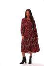 Roman Red Petite Abstract Print Shirred Cuff Midi Dress - Image 2 of 6