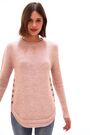 Roman Pink Button Detail Curved Hem Jumper - Image 2 of 6