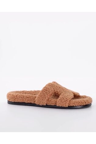 Dune London Tan Brown Standard Fit Loupa Footbed Smart Slides - Image 2 of 7