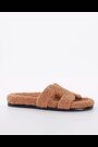 Dune London Tan Brown Standard Fit Loupa Footbed Smart Slides - Image 2 of 7