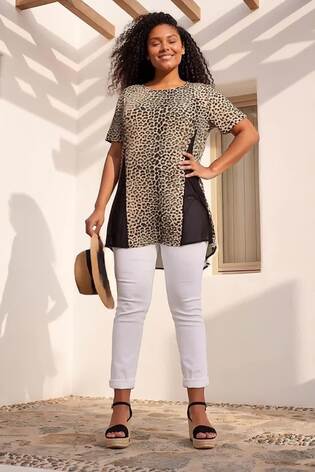 Roman Natural Curve Animal Print Mesh T-Shirt - Image 2 of 5