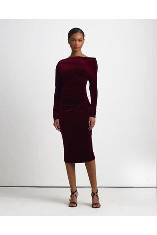 Lauren Ralph Lauren Velvet Off Shoulder Cockail Dress - Image 2 of 5