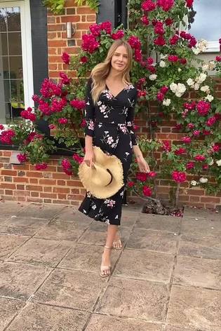 Sosandar multi floral Print Jersey Midi Dress - Image 2 of 5