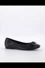 Dune London Black Chrome Wide Fit Hallo Charm Trim Ballet Shoes - Image 2 of 6