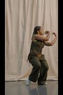 Olive Green Linen Cotton Blend Mid Rise Cargo Trousers - Image 2 of 6