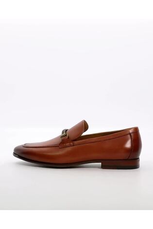 Dune London Tan Brown Scilly Woven Trim Loafers