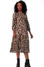 Roman Black Petite Animal Print Stretch Midi Dress - Image 2 of 6