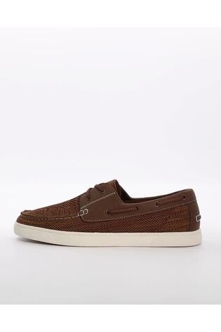 Dune London Brown Blaizerss Knit Boat Shoes - Image 2 of 6