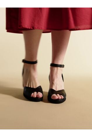 Черный - Кожаная танкетка на каблуке Jones Bootmaker Сандалии - Image 2 of 7