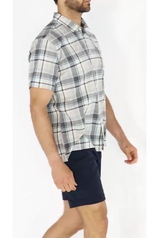 Barbour® Embleton Madras Kurzärmeliges Hemd mit Madras-Karomuster, Weiß - Bild 2 von 7