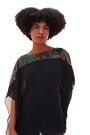 Roman Blue Sequin Yoke Contrast Chiffon Top - Image 2 of 6