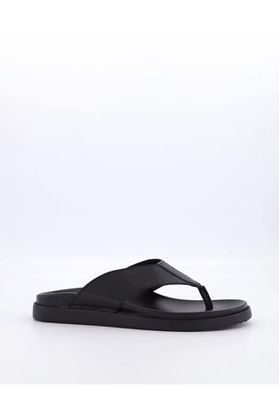 Dune London Black Iddolise Toe Thong Footbed Sandals - Image 2 of 6