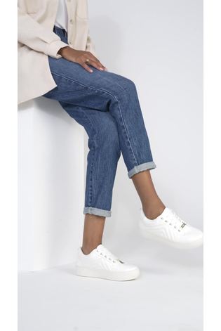 Lipsy White Quilted Lace Up Trainer - Image 2 of 4