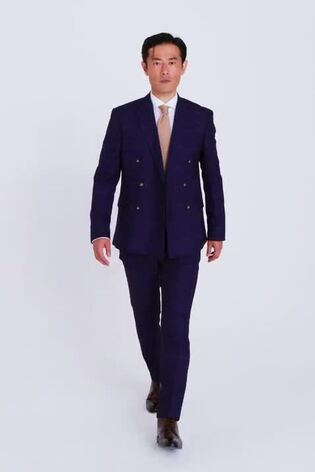 MOSS Blue Slim Check Jacket - Image 2 of 4