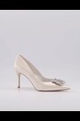 Dune London White Bellissima Brooch Mid Heel Shoes - Image 2 of 6