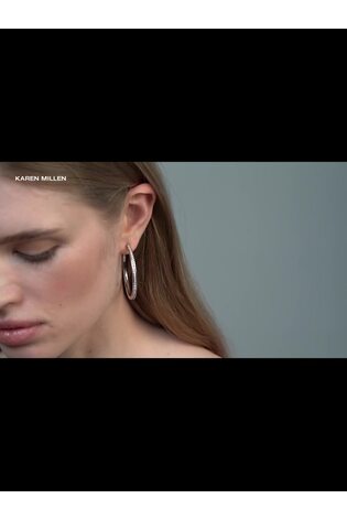 Karen Millen Large Crystal Hoop Earrings - Image 2 of 6 Karen Millen Large Crystal Hoop Earrings - Image 2 of 6
