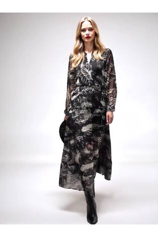 Religion ohlapna dolga obleka z enobarvnim rožastim potiskom - Slika 2 iz 7