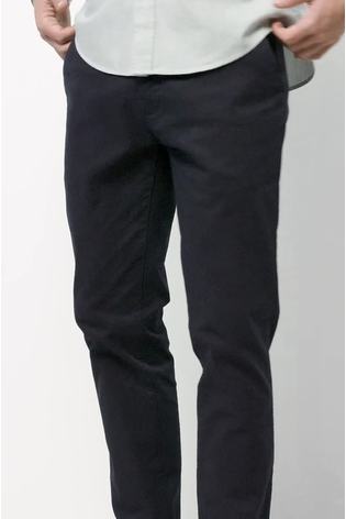 Navy Blue Slim Stretch Chino Trousers