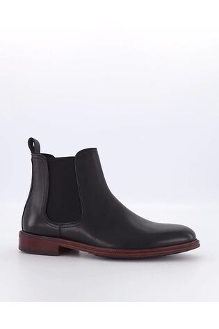 Dune chelsea boots in black leather top
