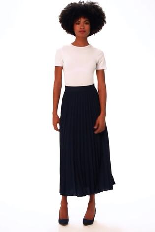 Roman Blue Pleated Maxi Skirt - Image 2 of 6